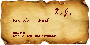 Kocsár Jenő névjegykártya